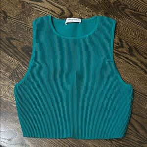 Babaton Turquoise Ribbed Tank Top
